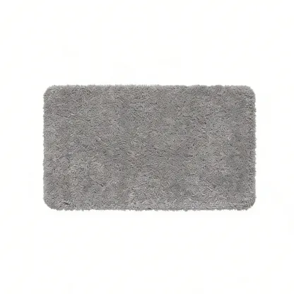 Soft Gray Minimalist Tufted Rug