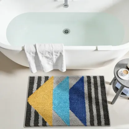 Geometric Color Pop Flocked Rug