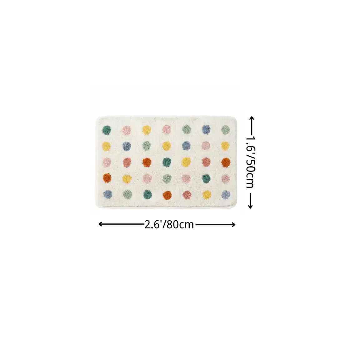 Colorful Polka Dot Flocked Rug