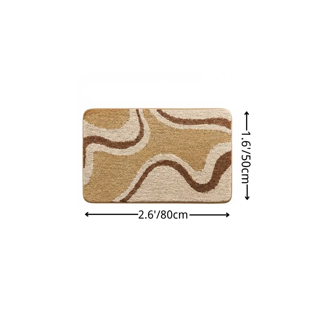 Earth Tone Swirl Flocked Rug