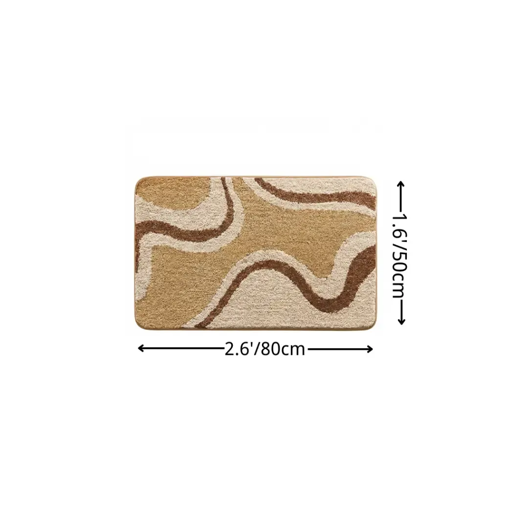 Earth Tone Swirl Flocked Rug