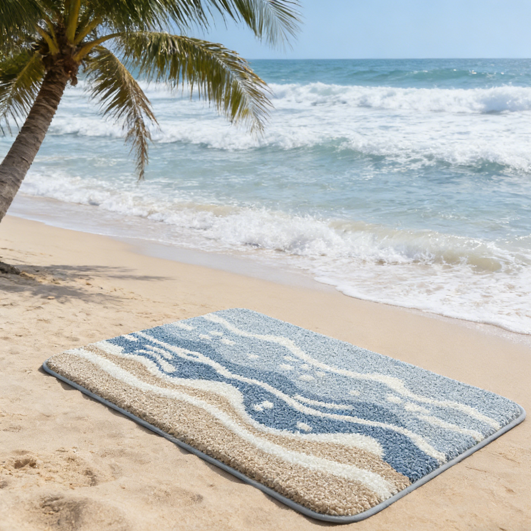 Wavy Ocean Flocked Rug