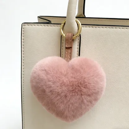 Heart Plush Keychain Bag Charm