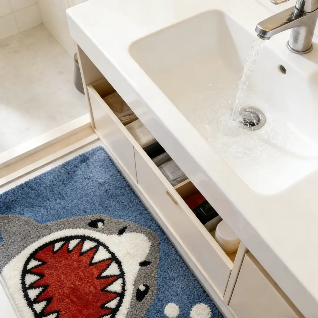 Ocean Predator Shark Flocked Rug