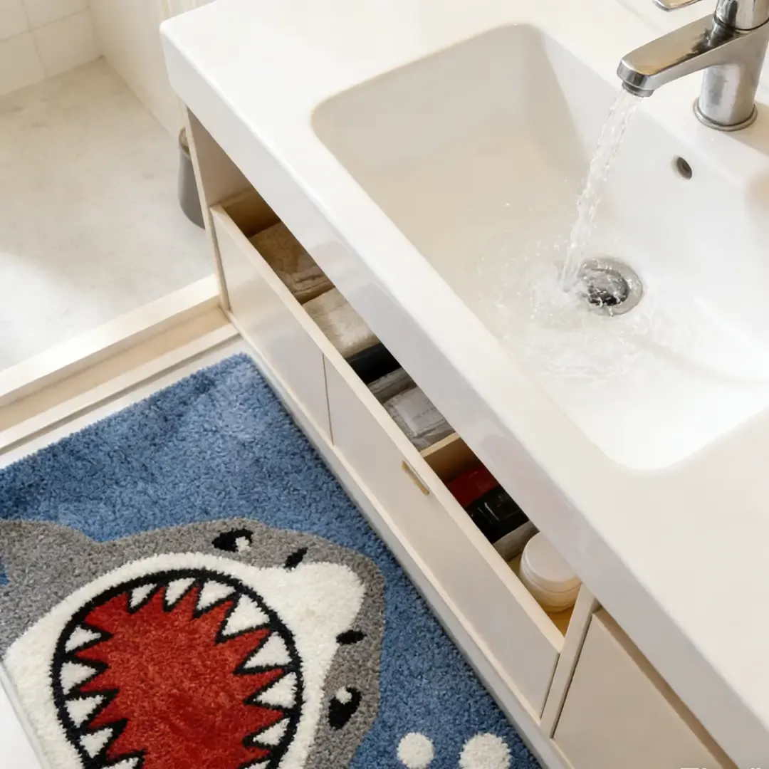 Ocean Predator Shark Flocked Rug