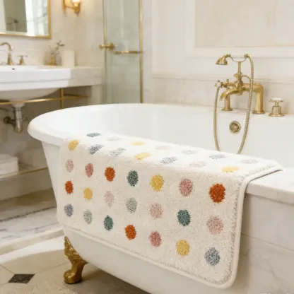 Colorful Polka Dot Flocked Rug