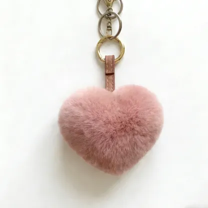Heart Plush Keychain Bag Charm