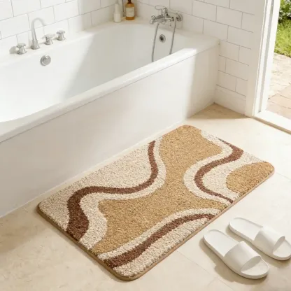 Earth Tone Swirl Flocked Rug