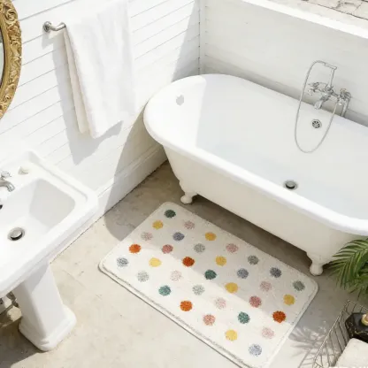 Colorful Polka Dot Flocked Rug