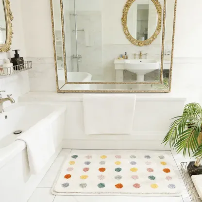 Colorful Polka Dot Flocked Rug