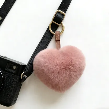 Heart Plush Keychain Bag Charm