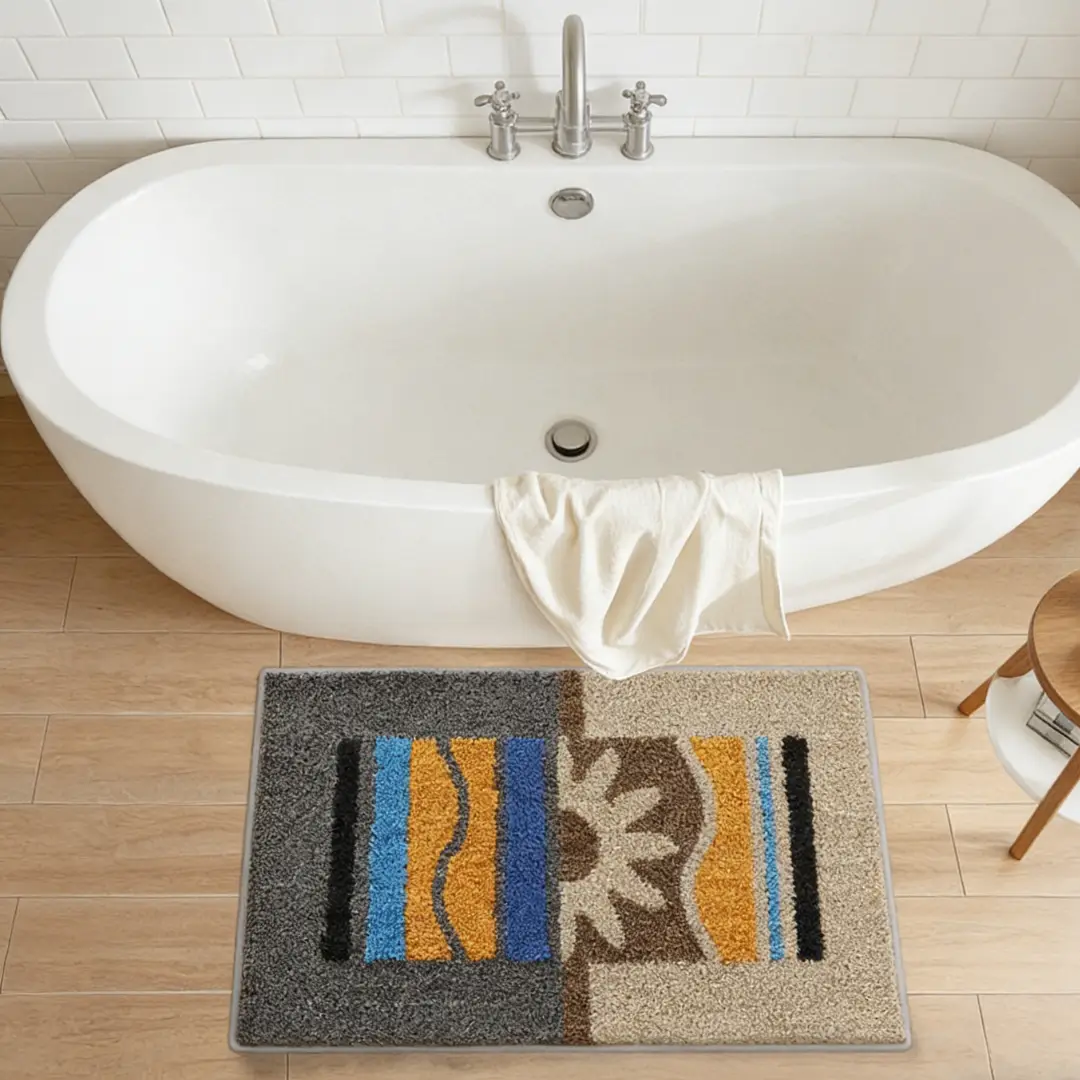 Tropical Sunburst Flocked Rug