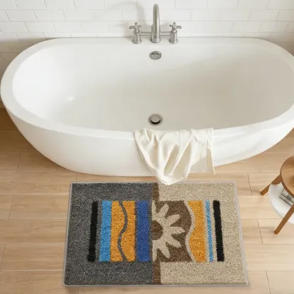 Tropical Sunburst Flocked Rug