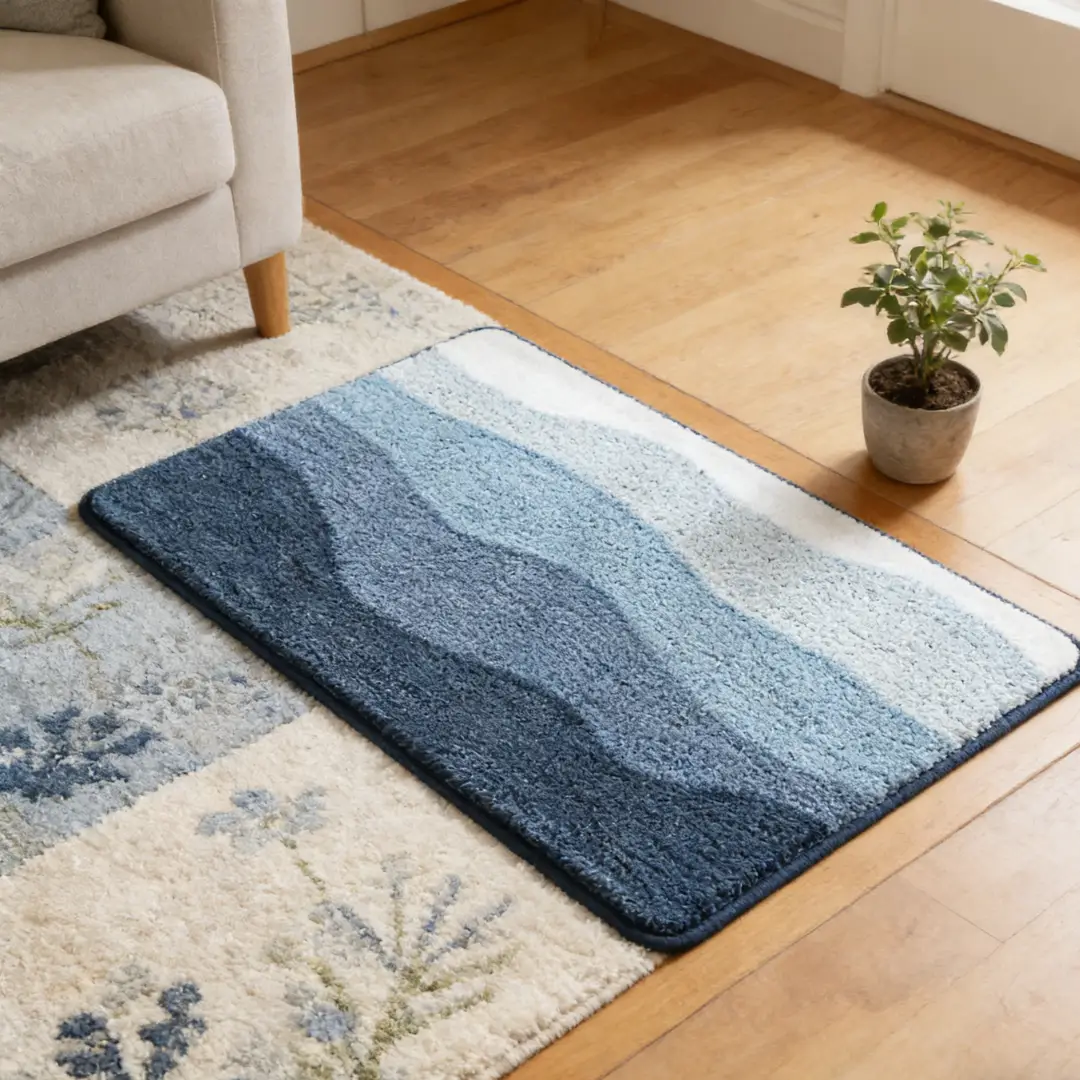Ocean Horizon Flocked Rug