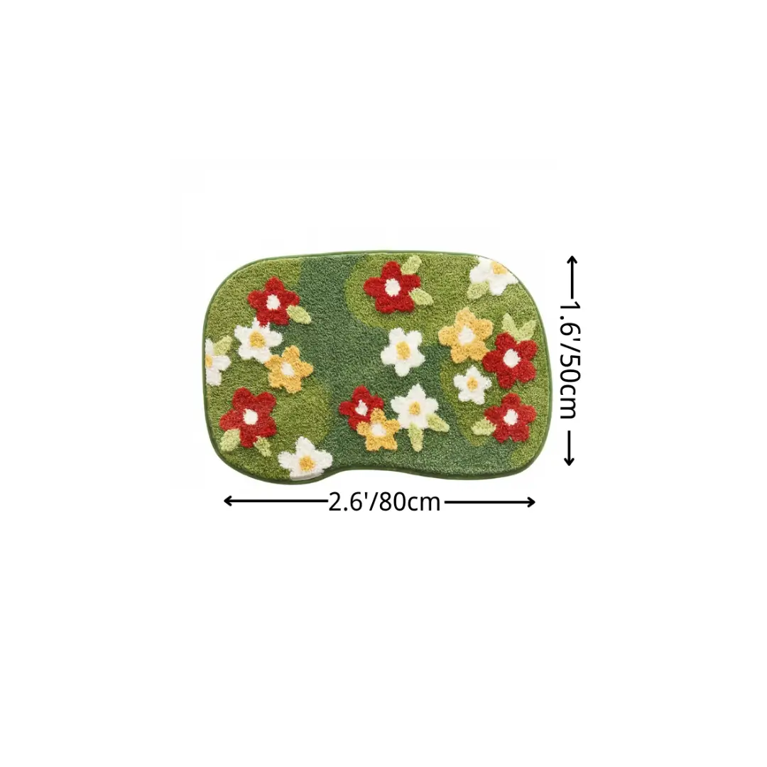 Vibrant Wildflower Flocked Rug