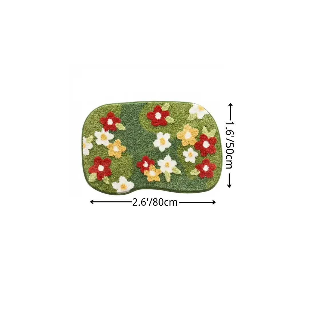 Vibrant Wildflower Flocked Rug
