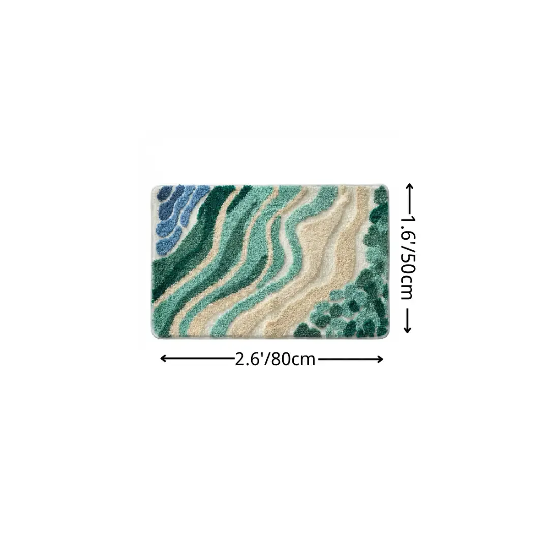 Verdant Wave Flocked Rug