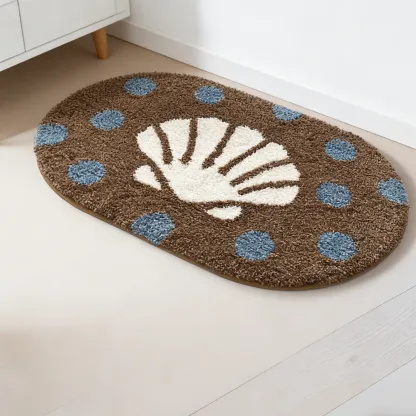 Coastal Shell Flocked Rug