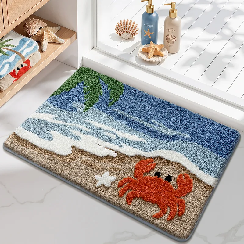 Shore Crab Walk Flocked Rug