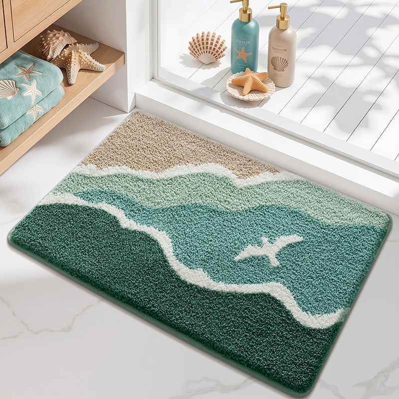 Coastal Horizon Flocked Rug