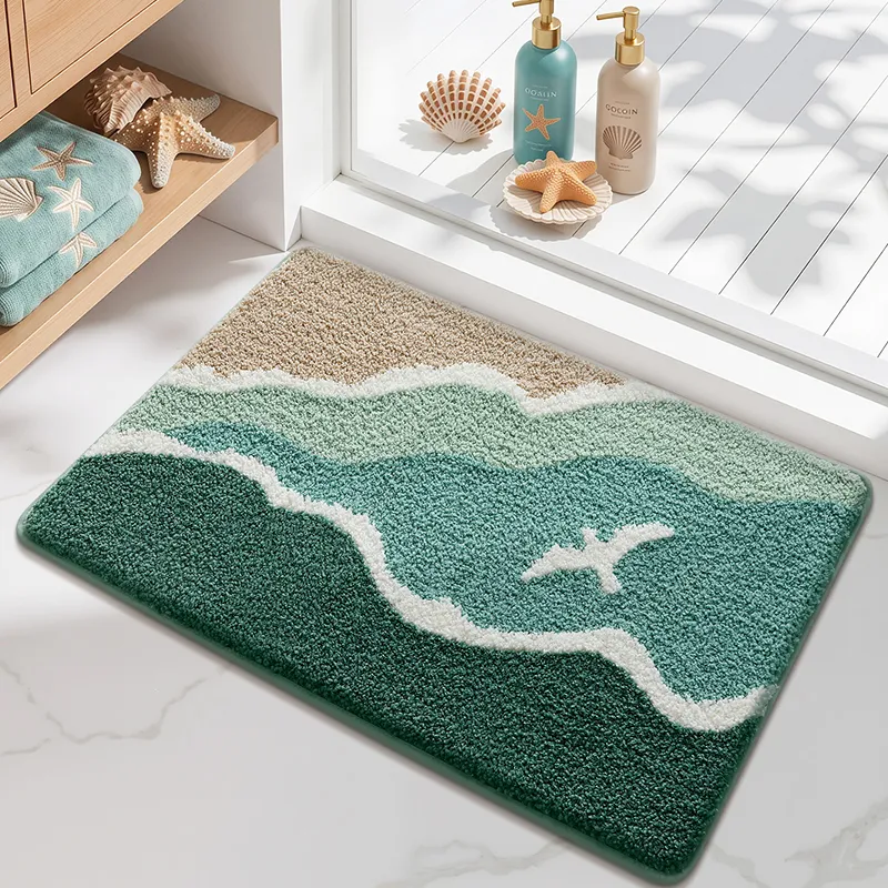 Coastal Horizon Flocked Rug