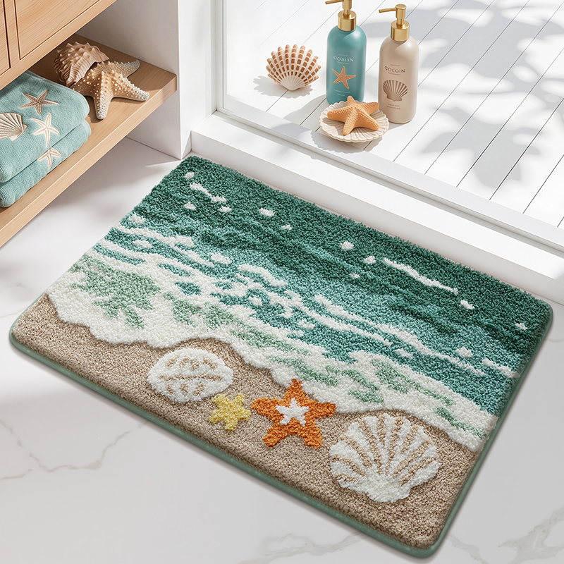 Shore Shell Harvest Flocked Rug