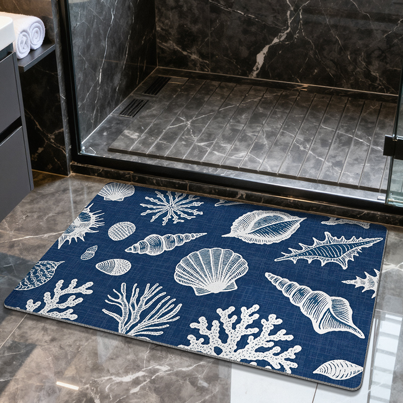 Coastal Coral Shell Diatomaceous Earth Bath Mat