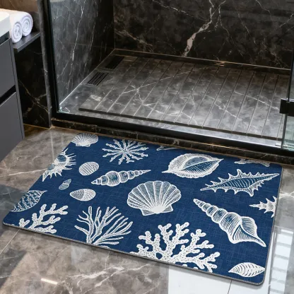 Coastal Coral Shell Diatomaceous Earth Bath Mat