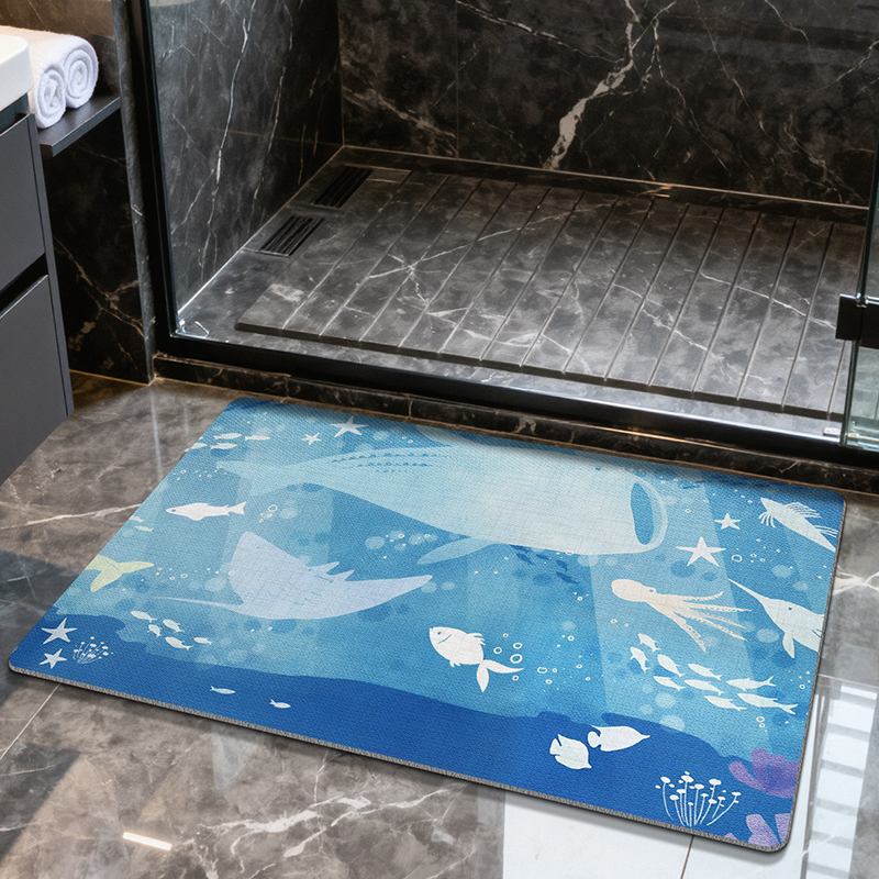 Calm Deep Sea Life Diatomaceous Earth Bath Mat