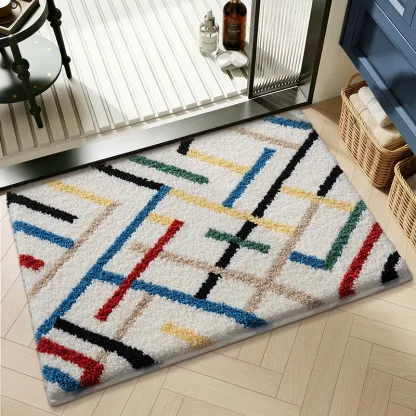 Colorful Line Melody Flocked Rug
