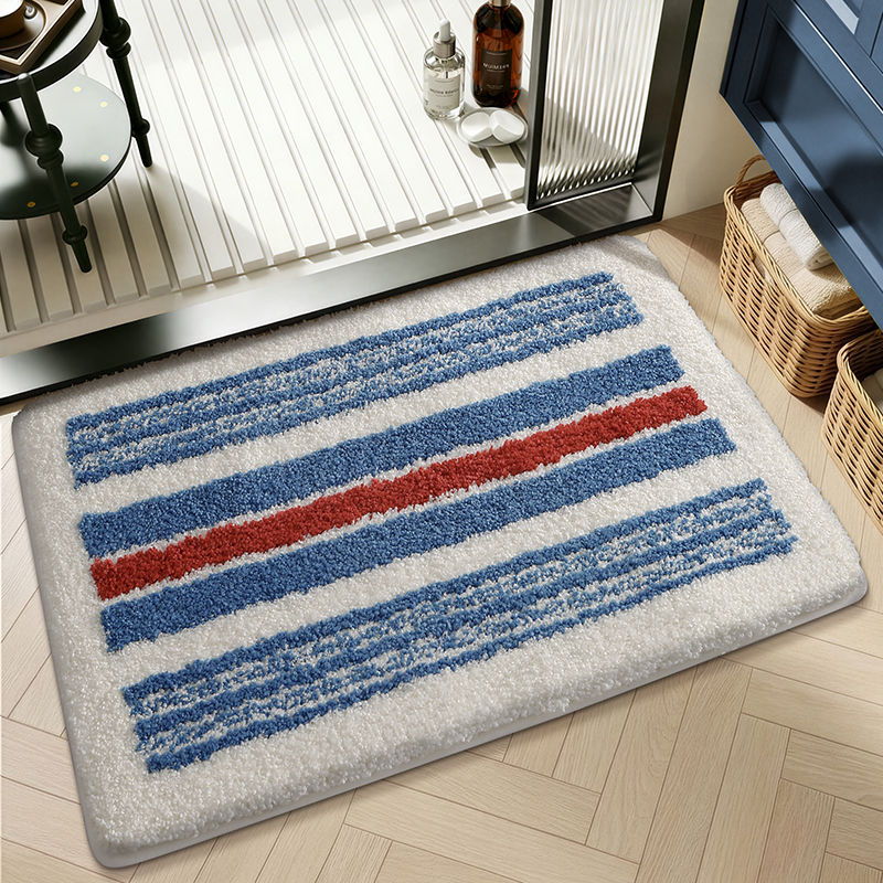 Nautical Stripe Flocked Rug