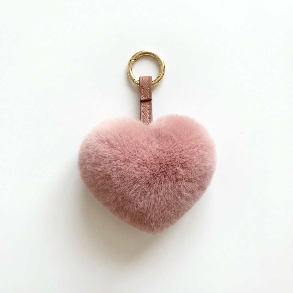 Heart Plush Keychain Bag Charm