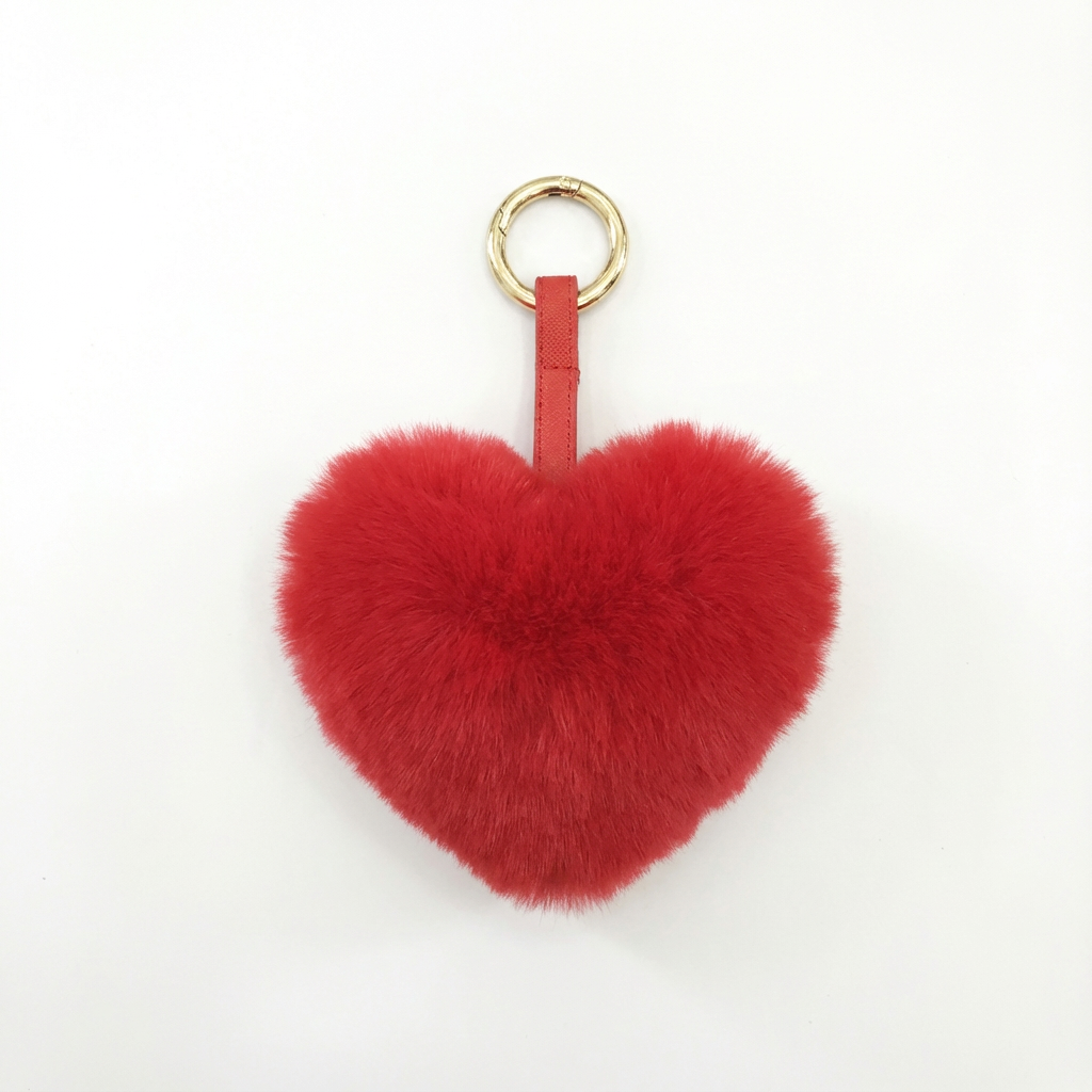 Heart Plush Keychain Bag Charm
