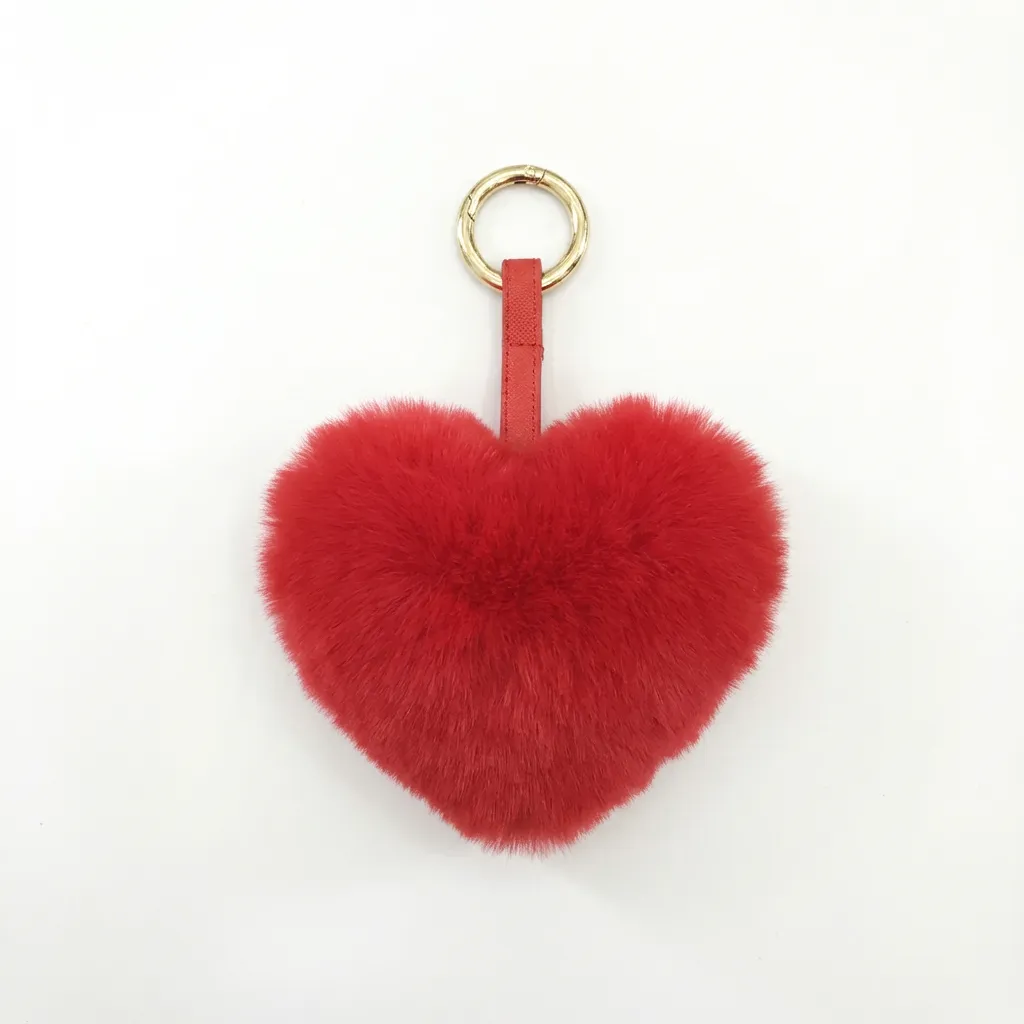 Heart Plush Keychain Bag Charm