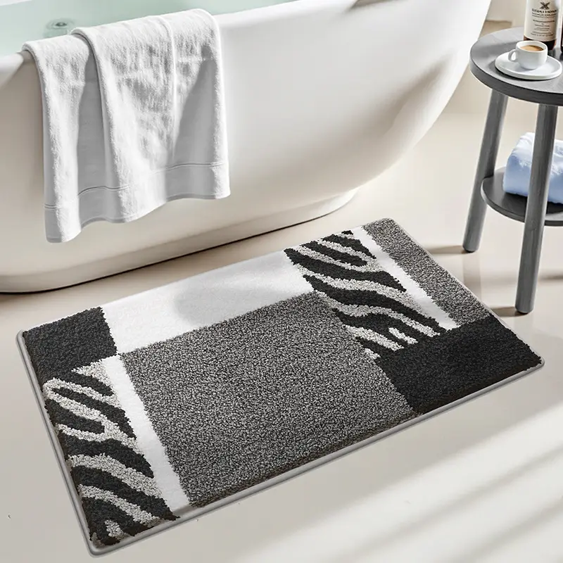 Zebra Stripe Block Flocked Rug