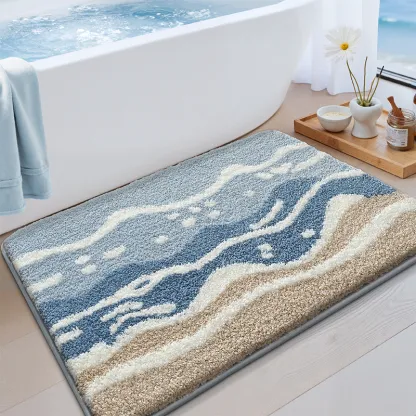 Wavy Ocean Flocked Rug