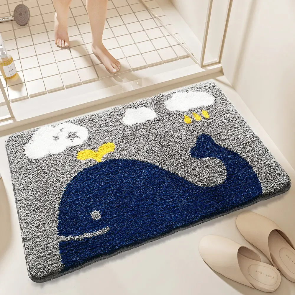 Nautical Whale Flocked Rug