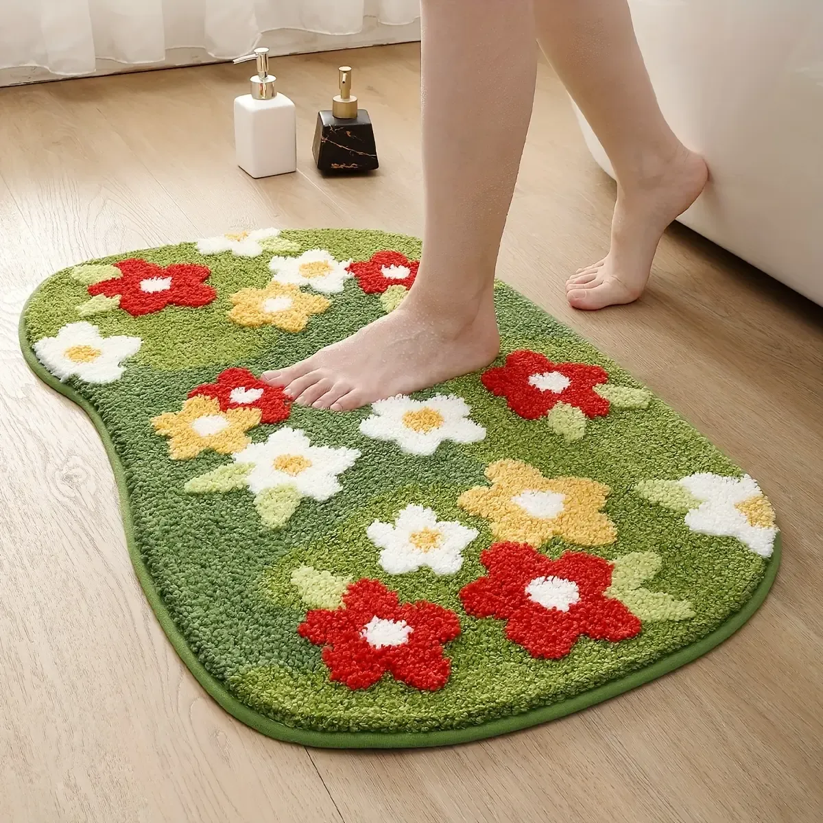 Vibrant Wildflower Flocked Rug