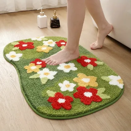 Vibrant Wildflower Flocked Rug