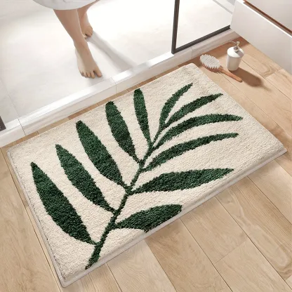 Palm Leaf Silhouette Flocked Rug