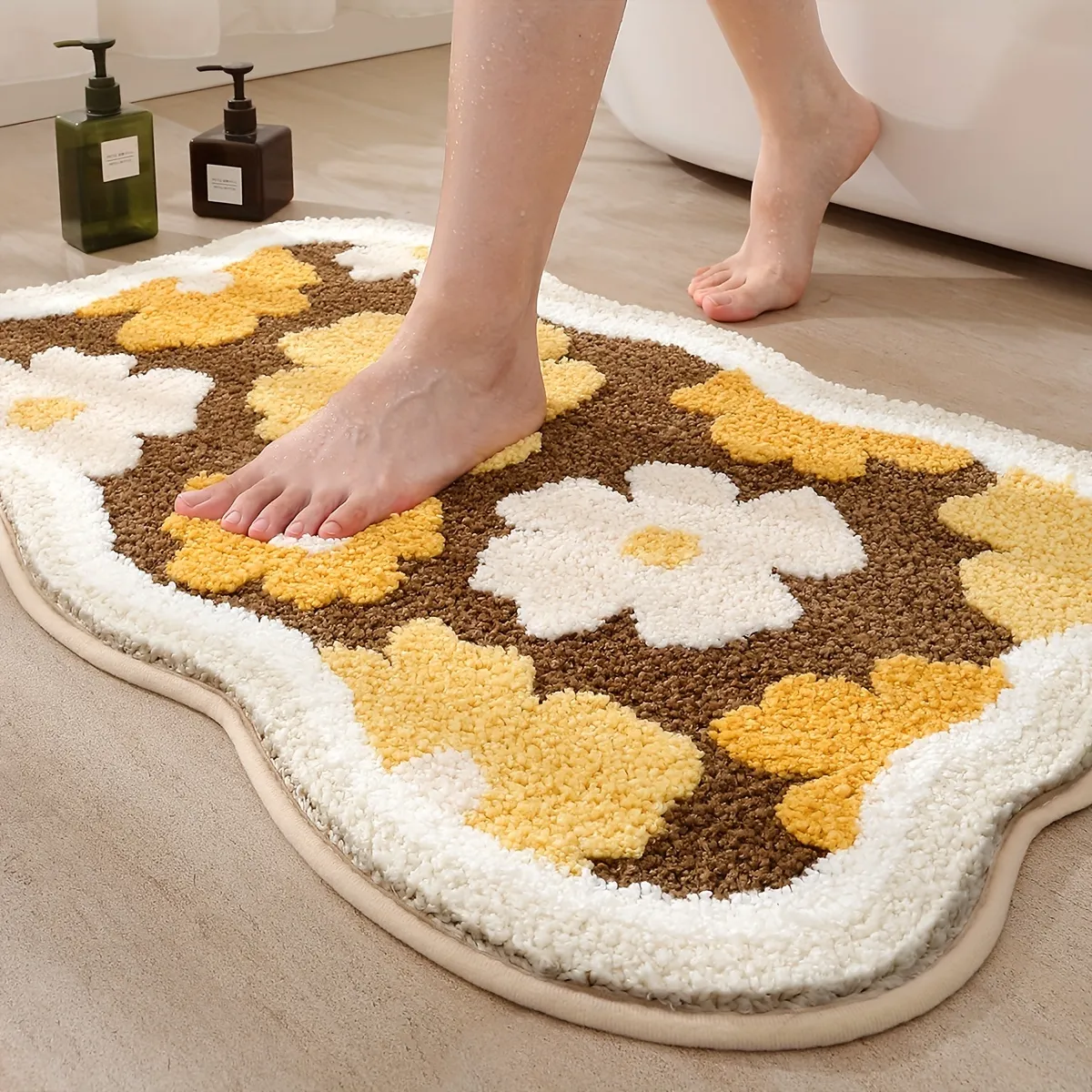 Boho Daisy Flocked Rug