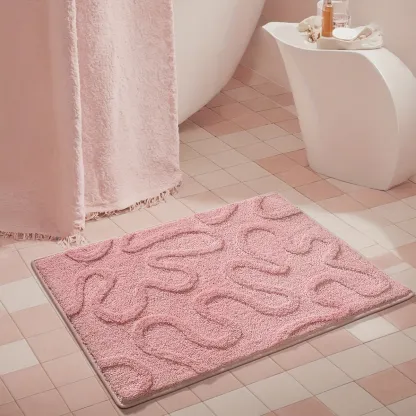 Coral Swirl Flocked Rug