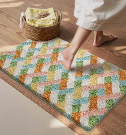 Colorful Rhythm Flocked Rug