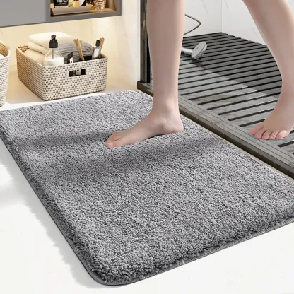 Soft Gray Minimalist Tufted Rug