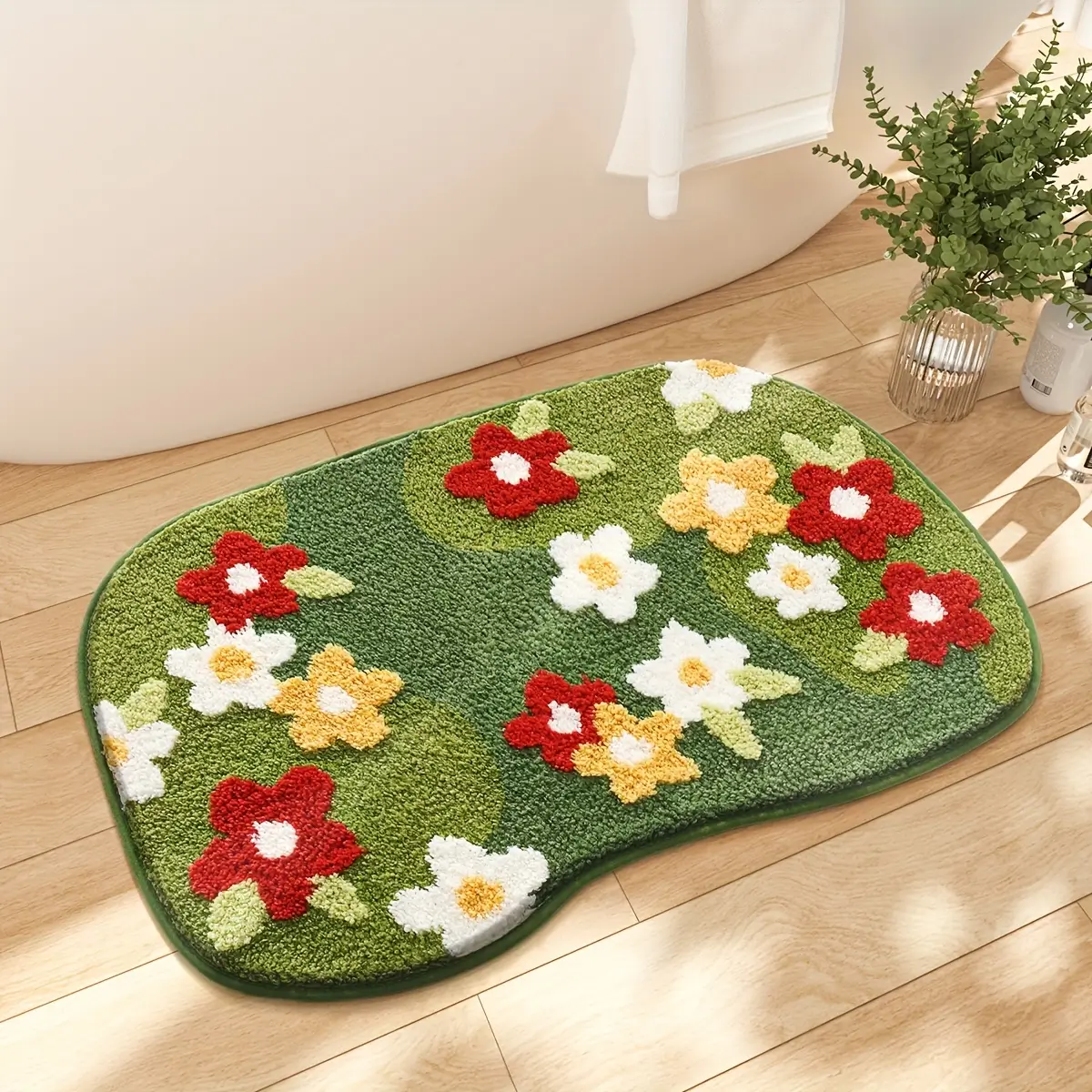 Vibrant Wildflower Flocked Rug