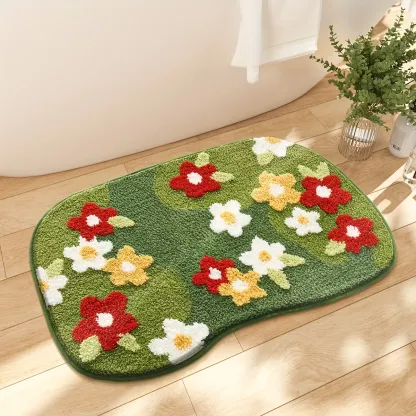 Vibrant Wildflower Flocked Rug