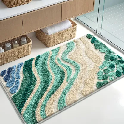 Verdant Wave Flocked Rug
