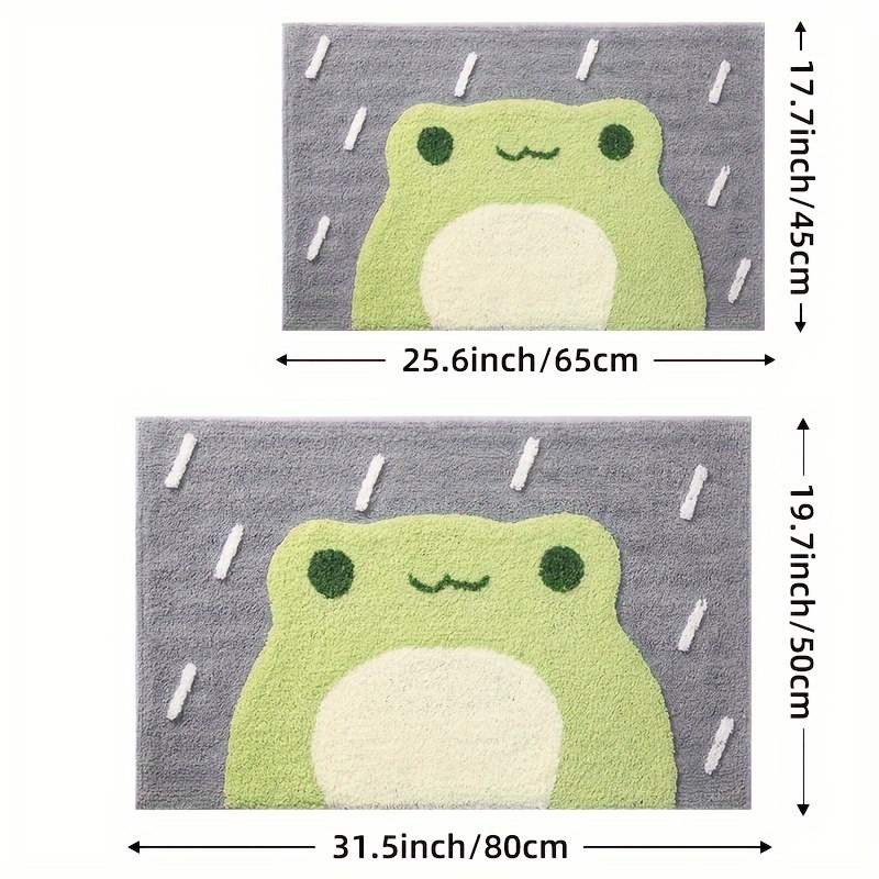 Rainy Day Frog Flocked Rug