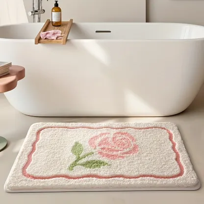 Elegant Blooms Flocked Rug