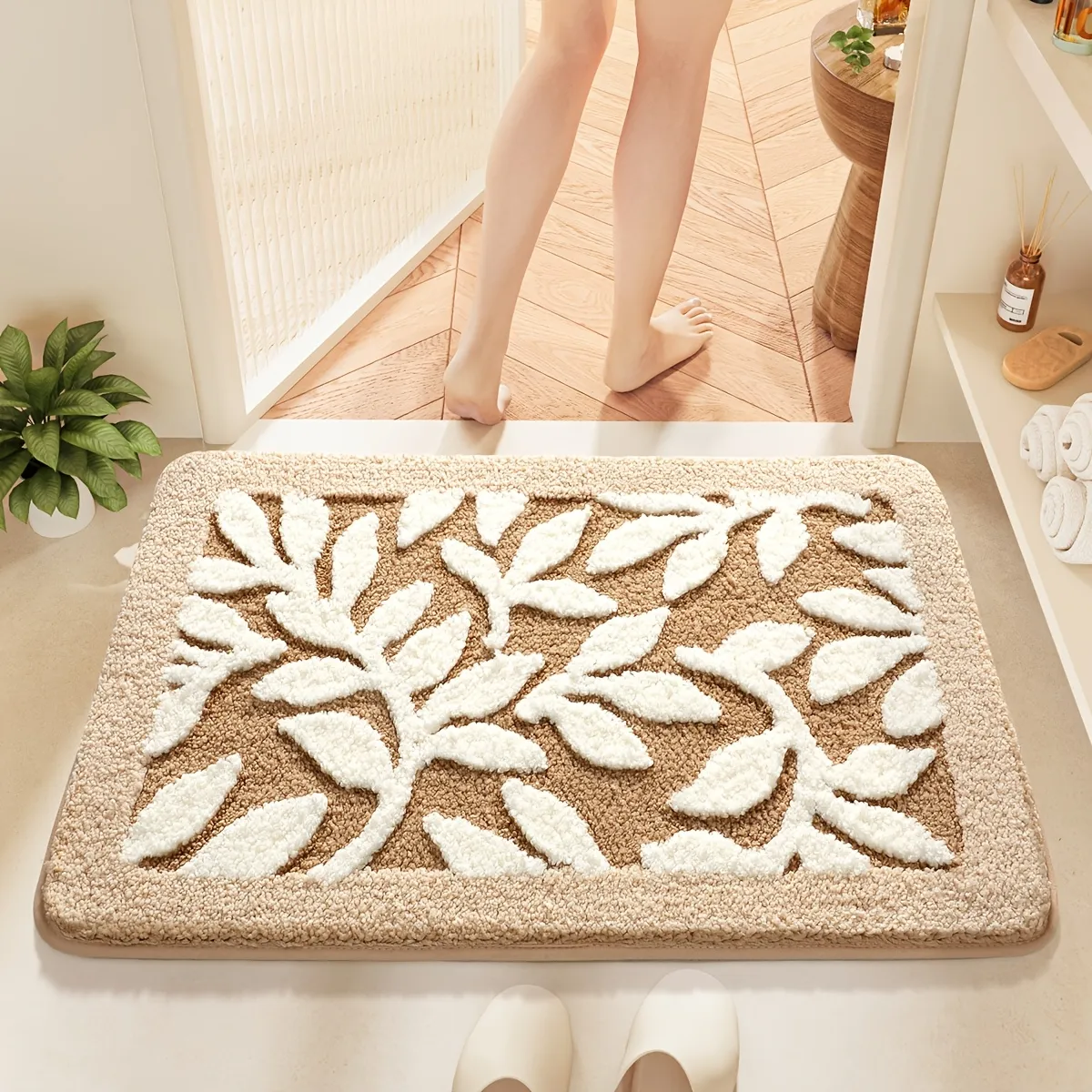 Lush Leaves Flocked Rug